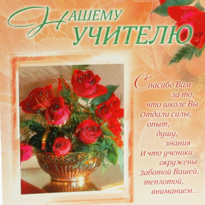 Нашему учителю Алые розы